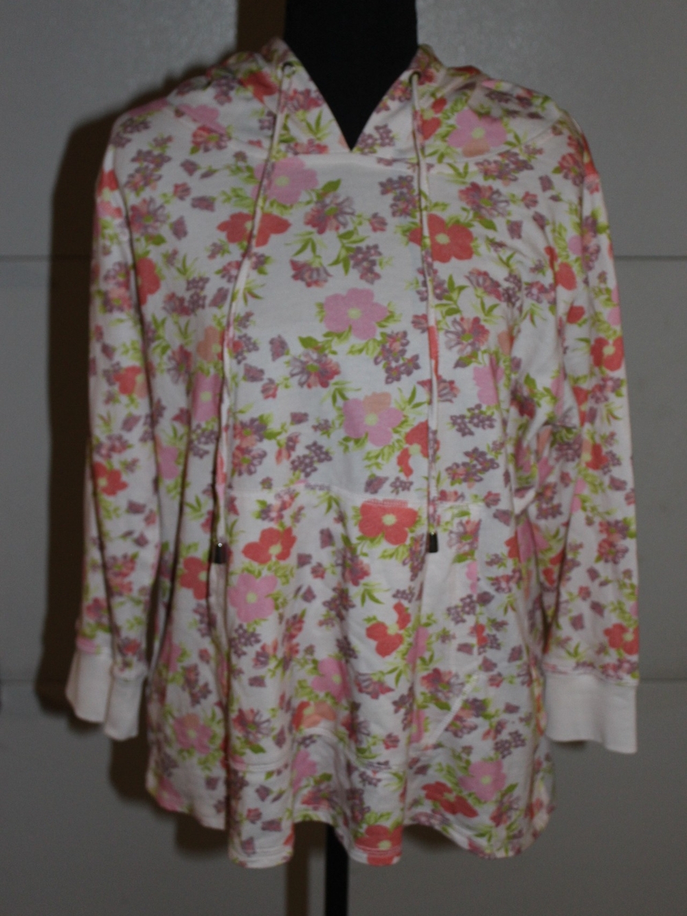 KEREN hart Pastel Floral Pullover Hoodie